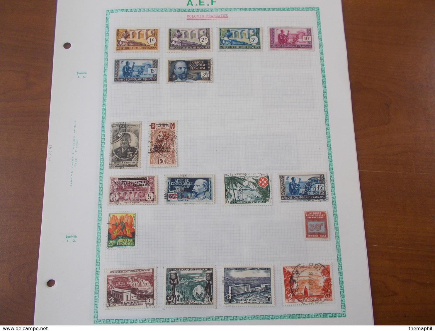 lot n° 340  colonies francaise  AFRIQUE EQUATORIALE. neufs**/ * ou obl sur page d'albums .  no paypal