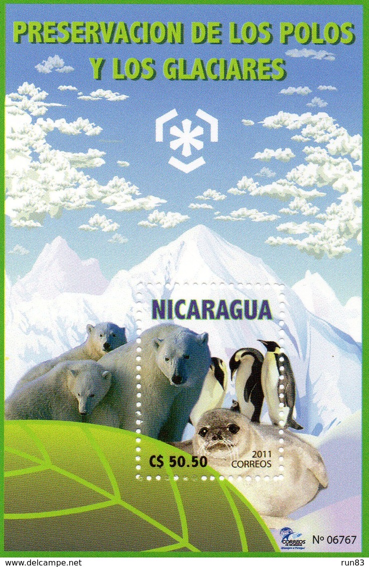 NICARAGUA 2011 / Superbe Bloc Dentelées MNH - Préservation Des Régions Polaires & Glaciers