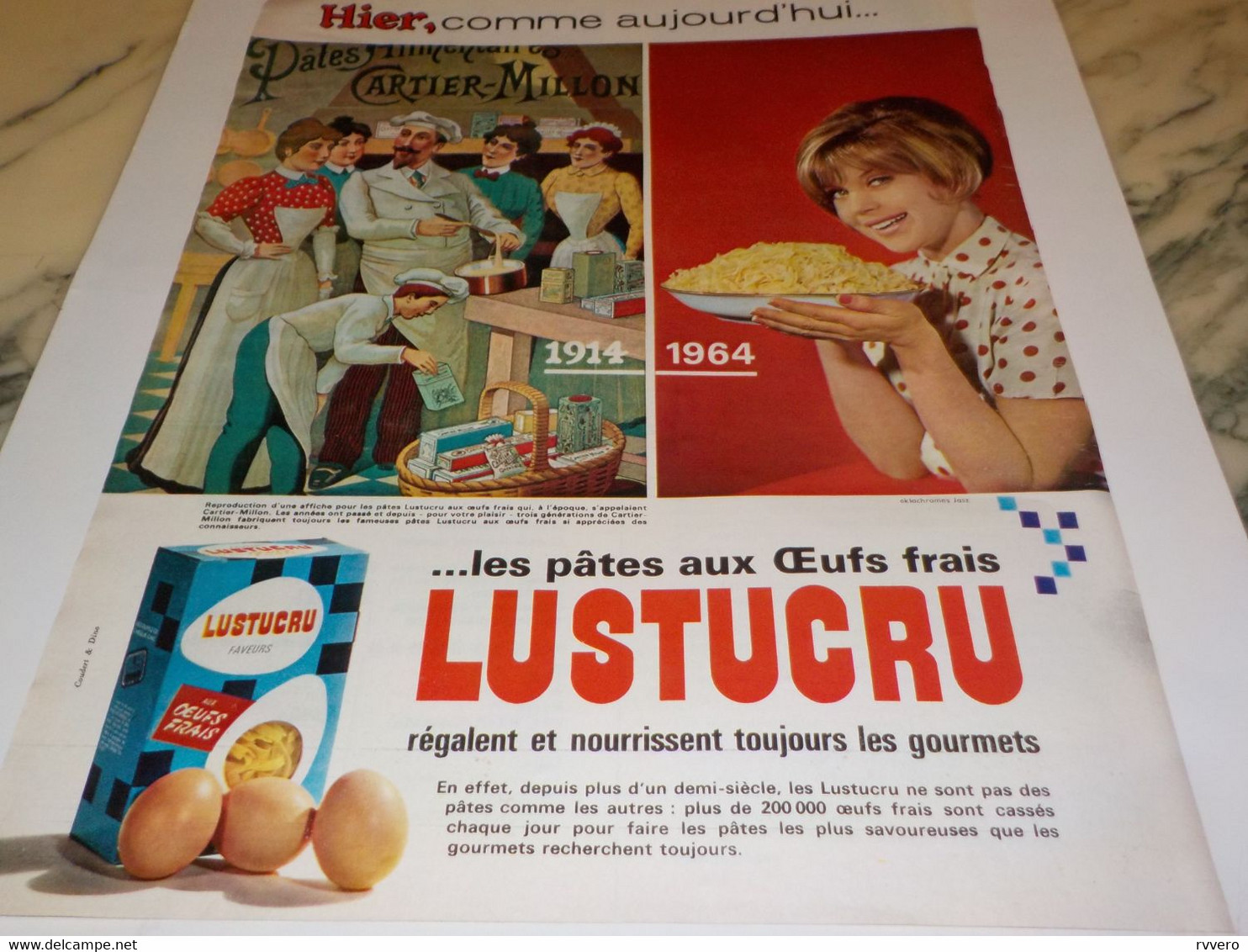 ANCIENNE PUBLICITE PATES ALIMENTAIRES LUSTUCRU 1914-1964 - Autres & Non Classés