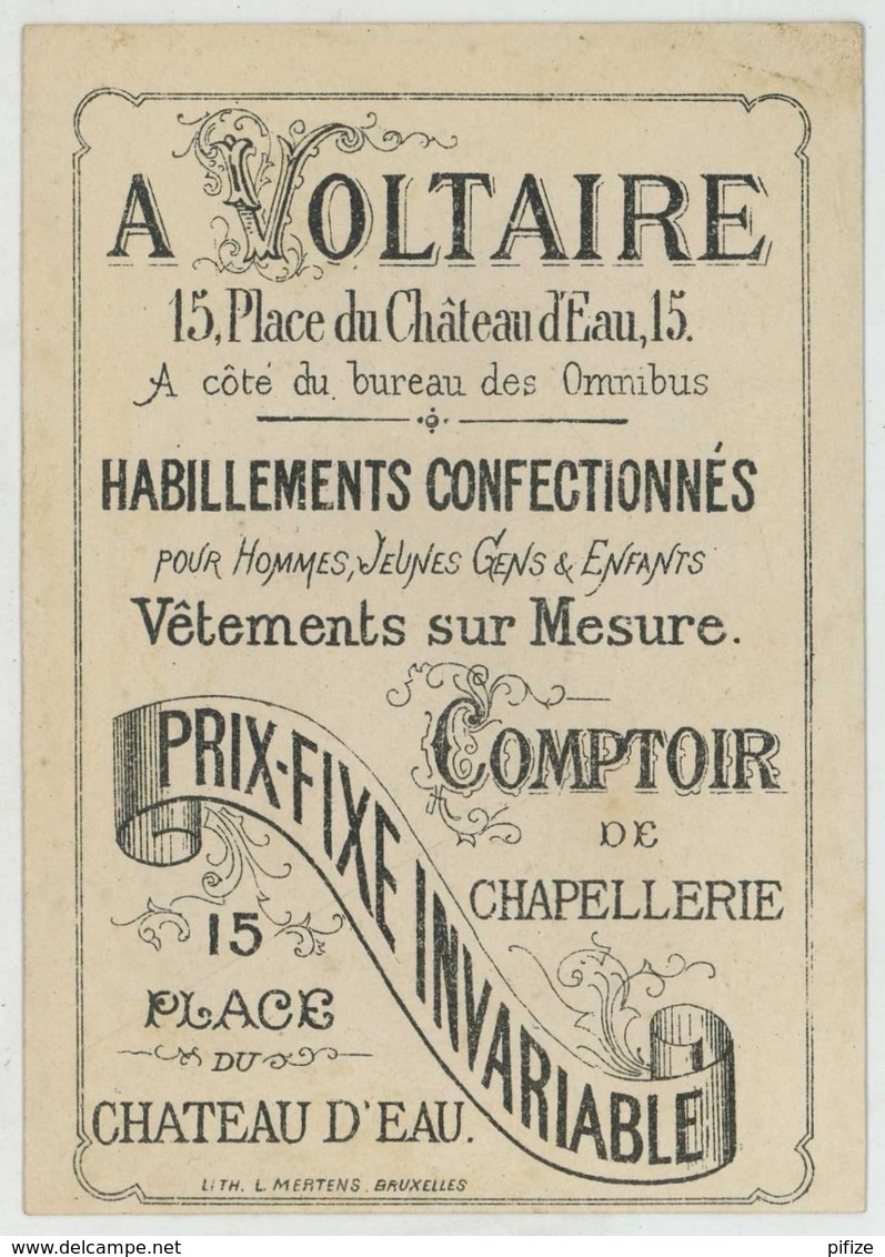 A VOLTAIRE Vêtements Pour Hommes & Enfants 15 Place Du Châteaud'Eau . Marchande De Poisson . Mertens à Bruxelles . - Autres & Non Classés