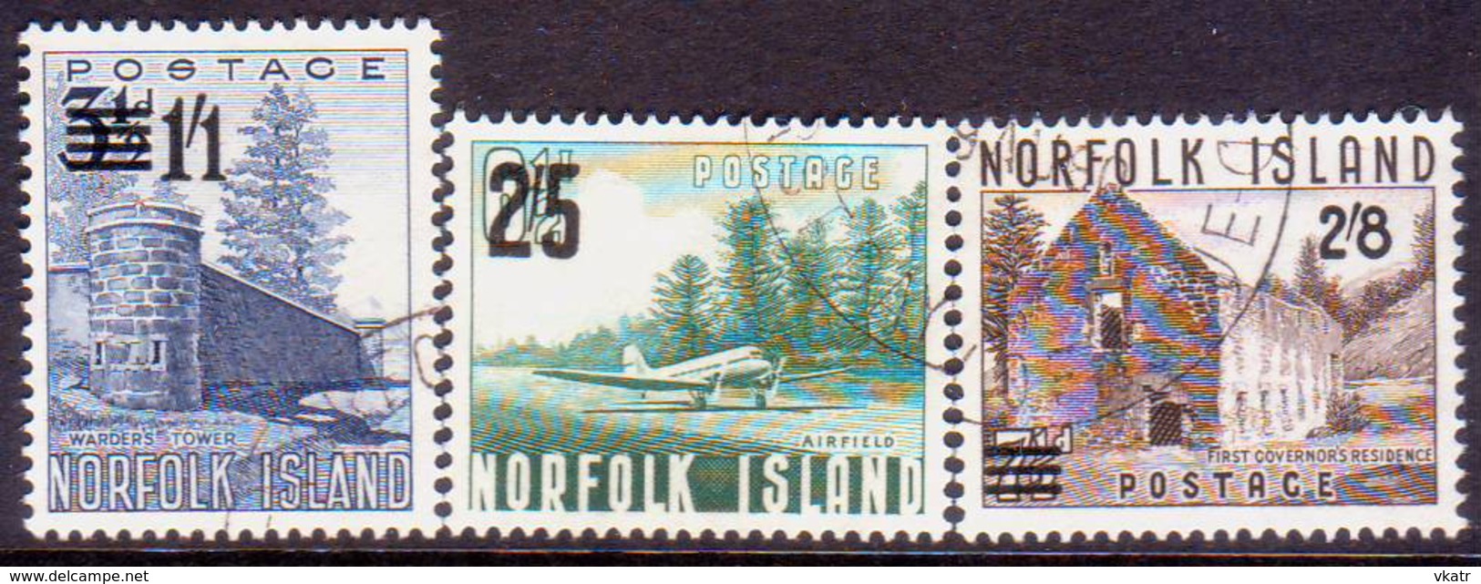 Norfolk Island 1960 SG 37-39 Compl.set Used Surcharges - Norfolk Island