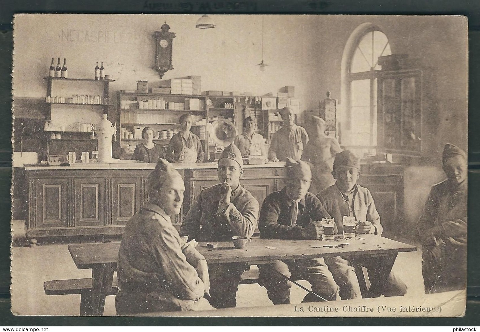 FRANCE 1929 CPA (pli D'angle) Illustrée La Cantine Chaiffre Poste Aux Armées - Cachets Militaires A Partir De 1900 (hors Guerres)