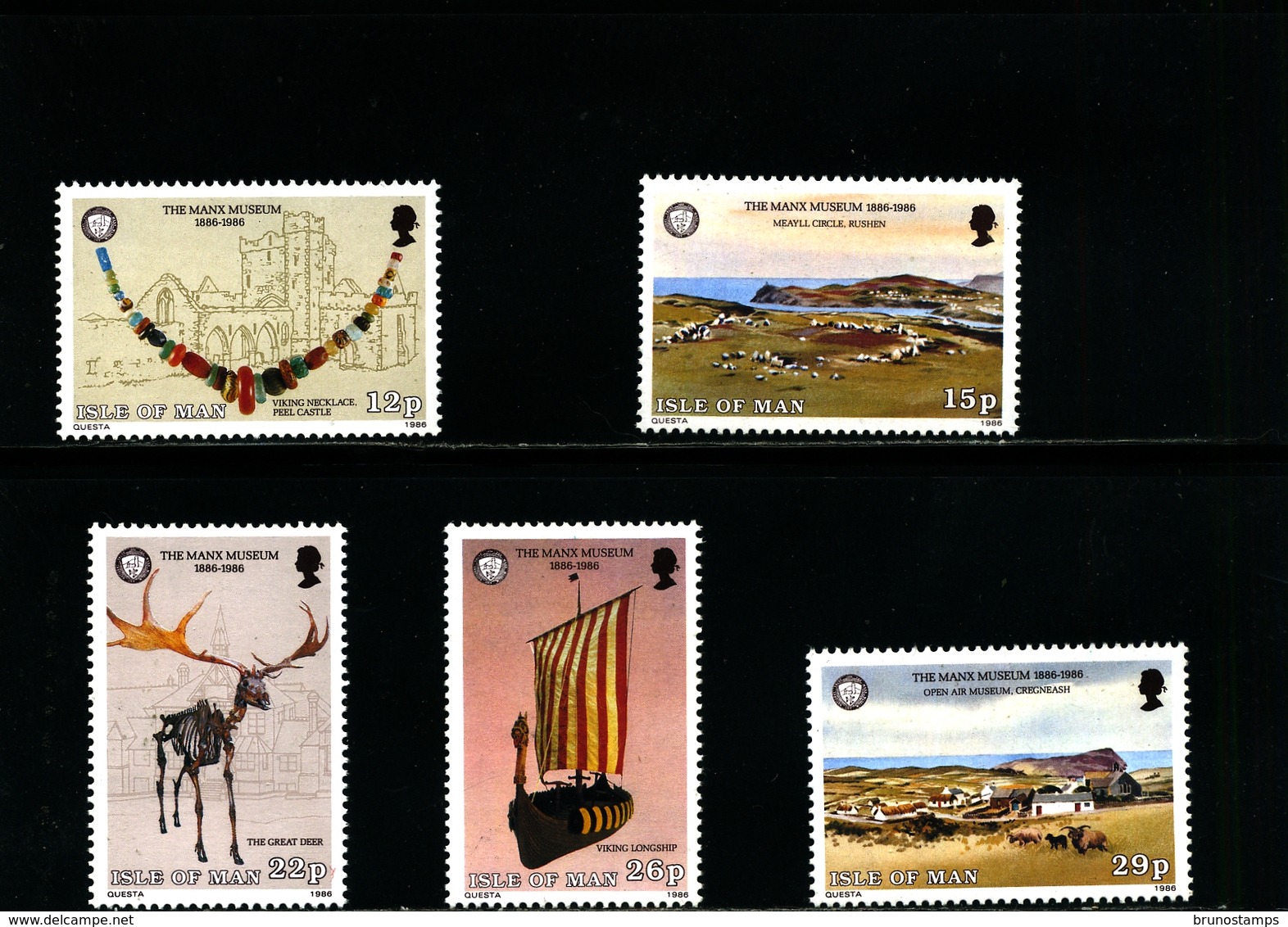 ISLE OF MAN - 1986  CENTENARY OF THE MANX MUSEUM  SET  MINT NH - Isola Di Man