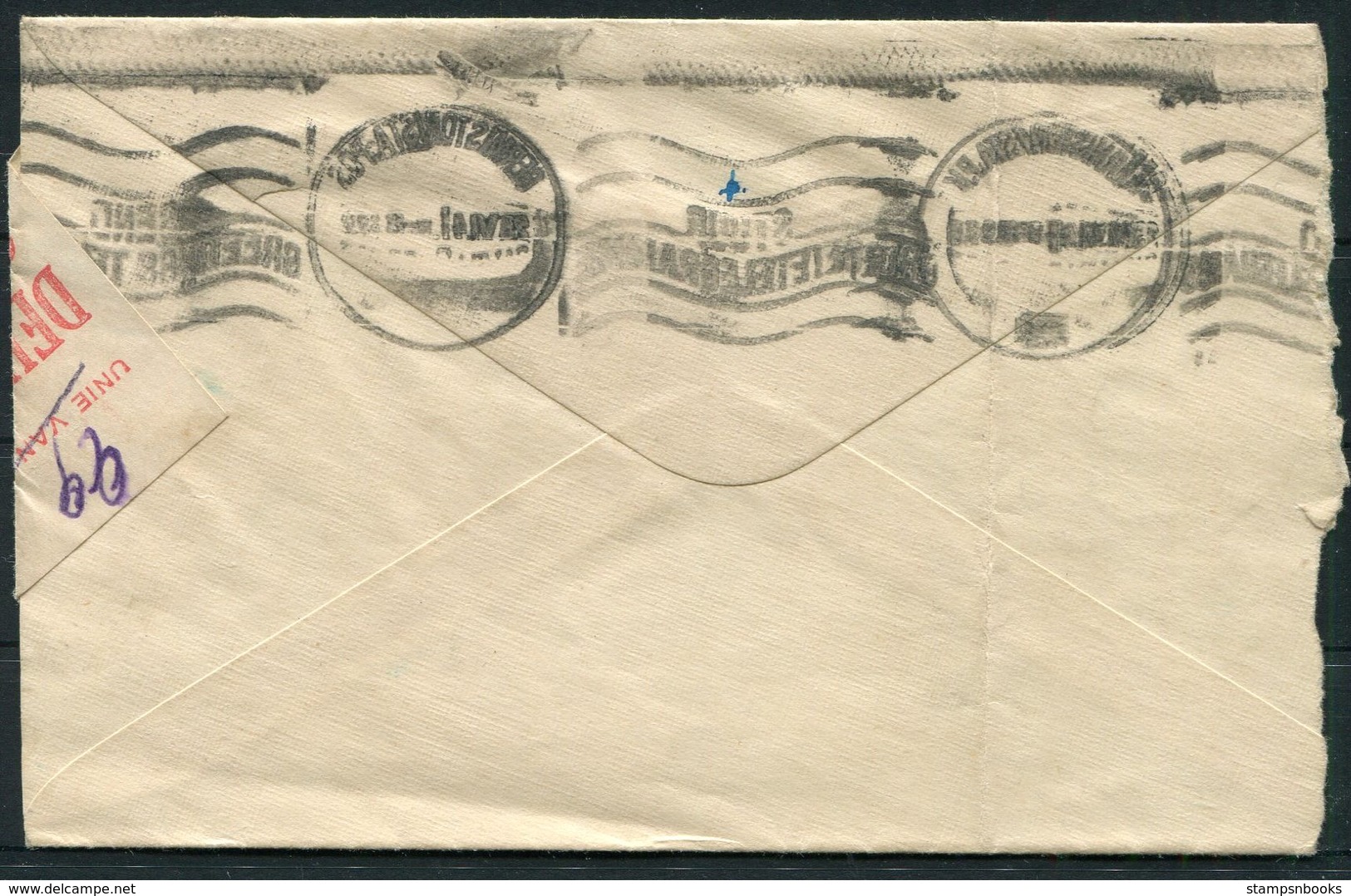 1941 South Africa Germiston Sta. Censor Label Cover - Bloemfontein - Covers & Documents