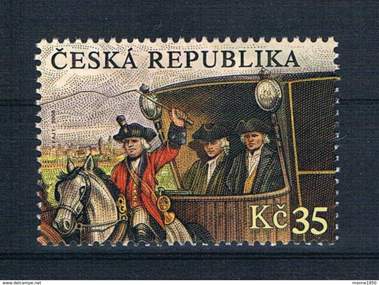 Tschechische Republik 2008 Pferdekutsche Mi.Nr. 573 ** - Nuevos