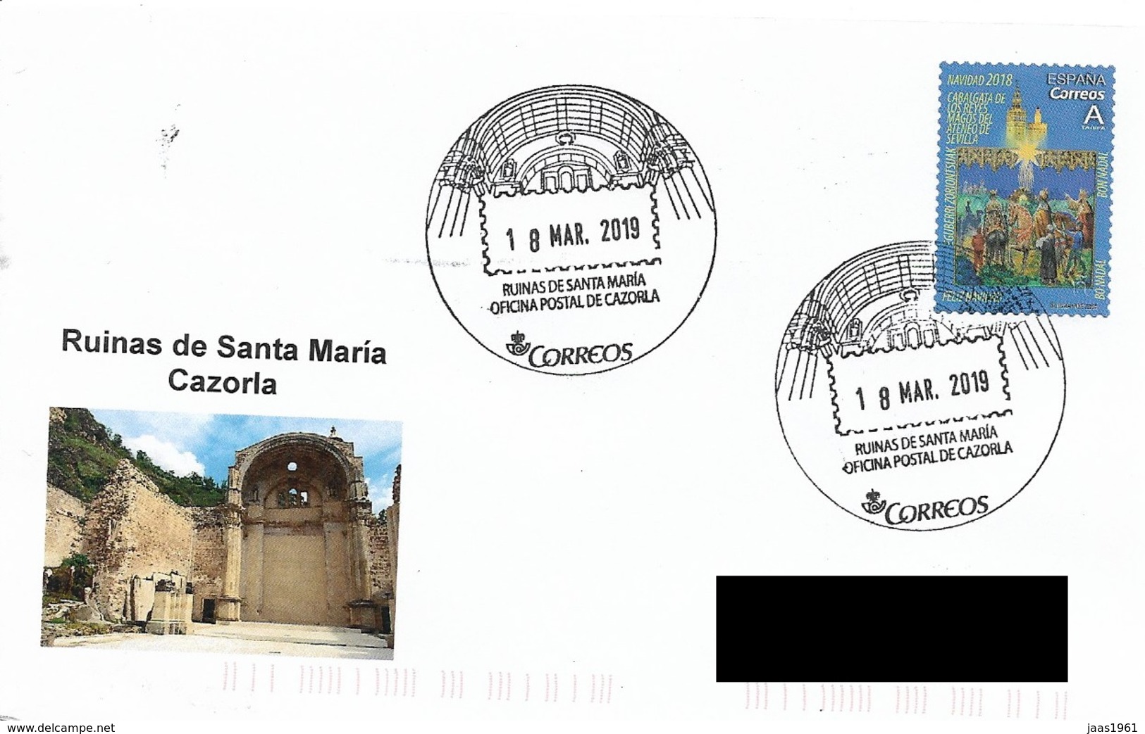 SPAIN. POSTMARK. RUINS SANTA MARIA CHURCH. CAZORLA. 2019 - Máquinas Franqueo (EMA)