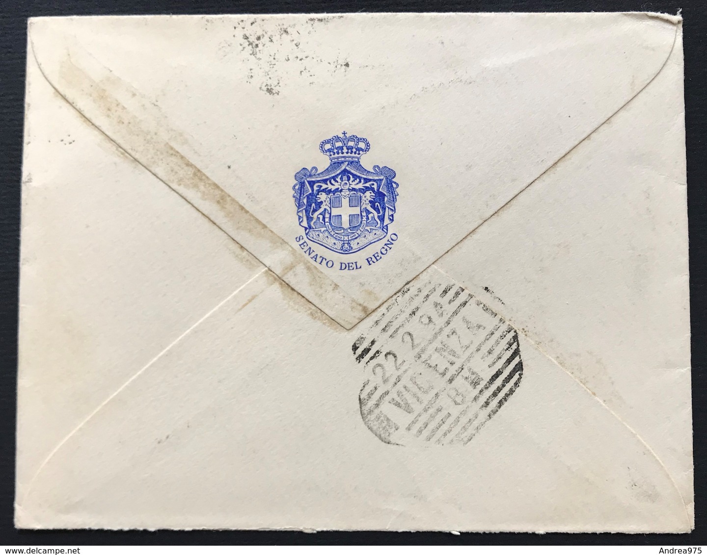 20 Cent, Busta Da Roma Ferrovia 21/2/1894 Per Vicenza - Storia Postale