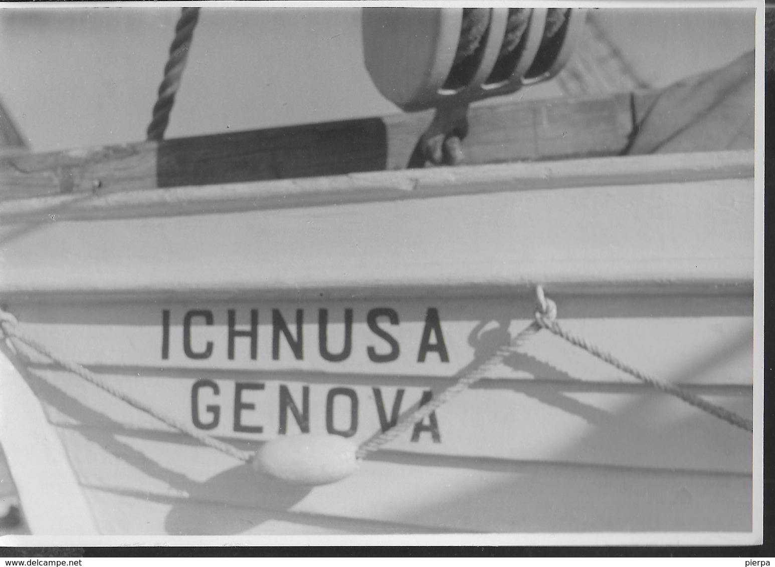 ICHNUSA GENOVA -  FORMATO 14,50X10,50 - ORIGINALE D'EPOCA FINE ANNI '40 - Barche