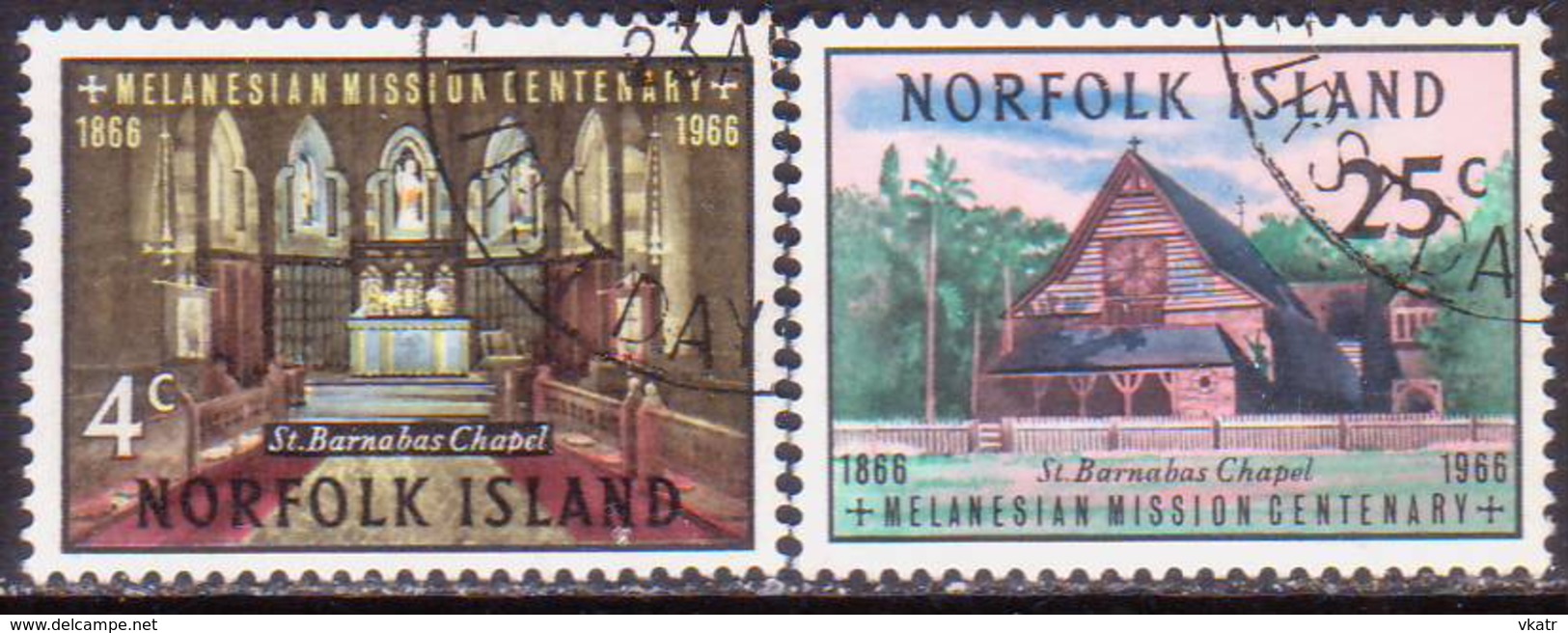 Norfolk Island 1966 SG 74-75 Compl.set Used Melanesian Mission - Norfolk Island