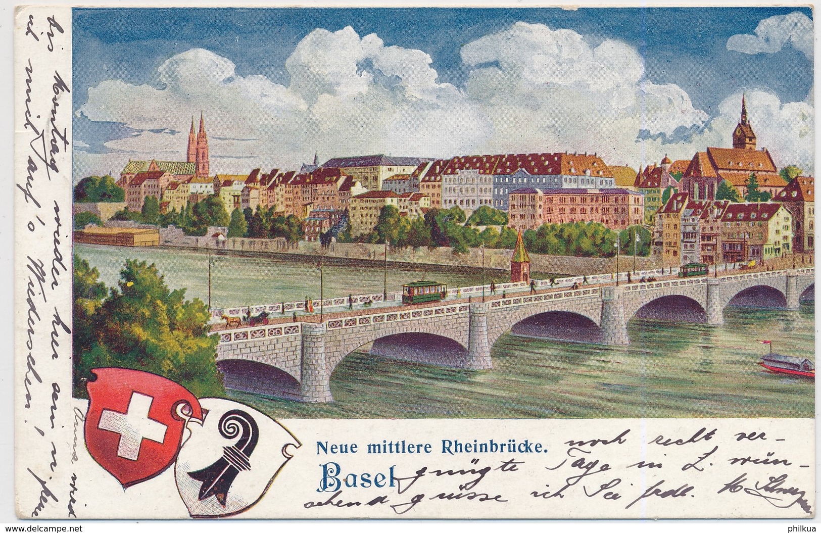 1905 Neue Mittlere Rheinbrücke BASEL - Gelaufen Von Neu Allschwil Nach Zürich - Bâle