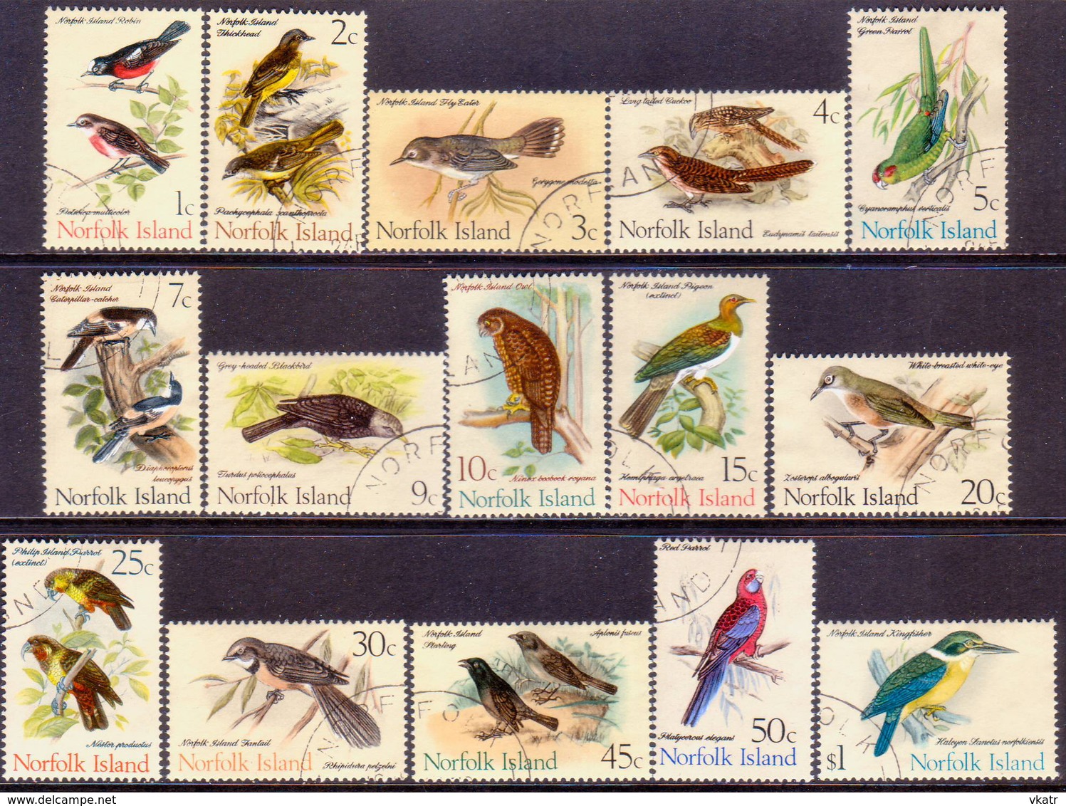 Norfolk Island 1970-71 SG 103-17 Compl.set Used Birds - Norfolk Island