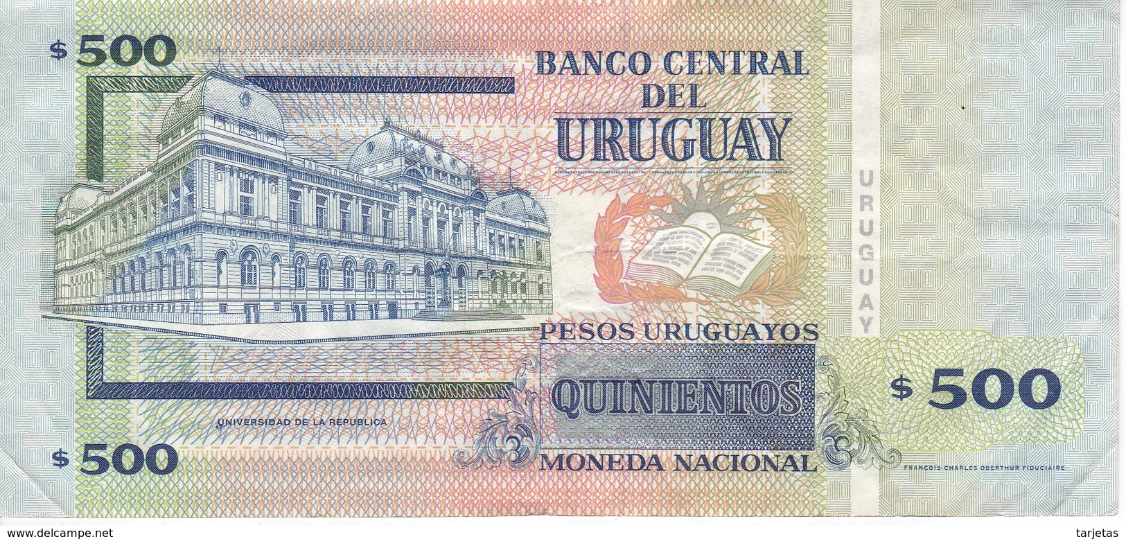 BILLETE DE URUGUAY DE 500 PESOS DEL AÑO 2006  (BANKNOTE) - Uruguay