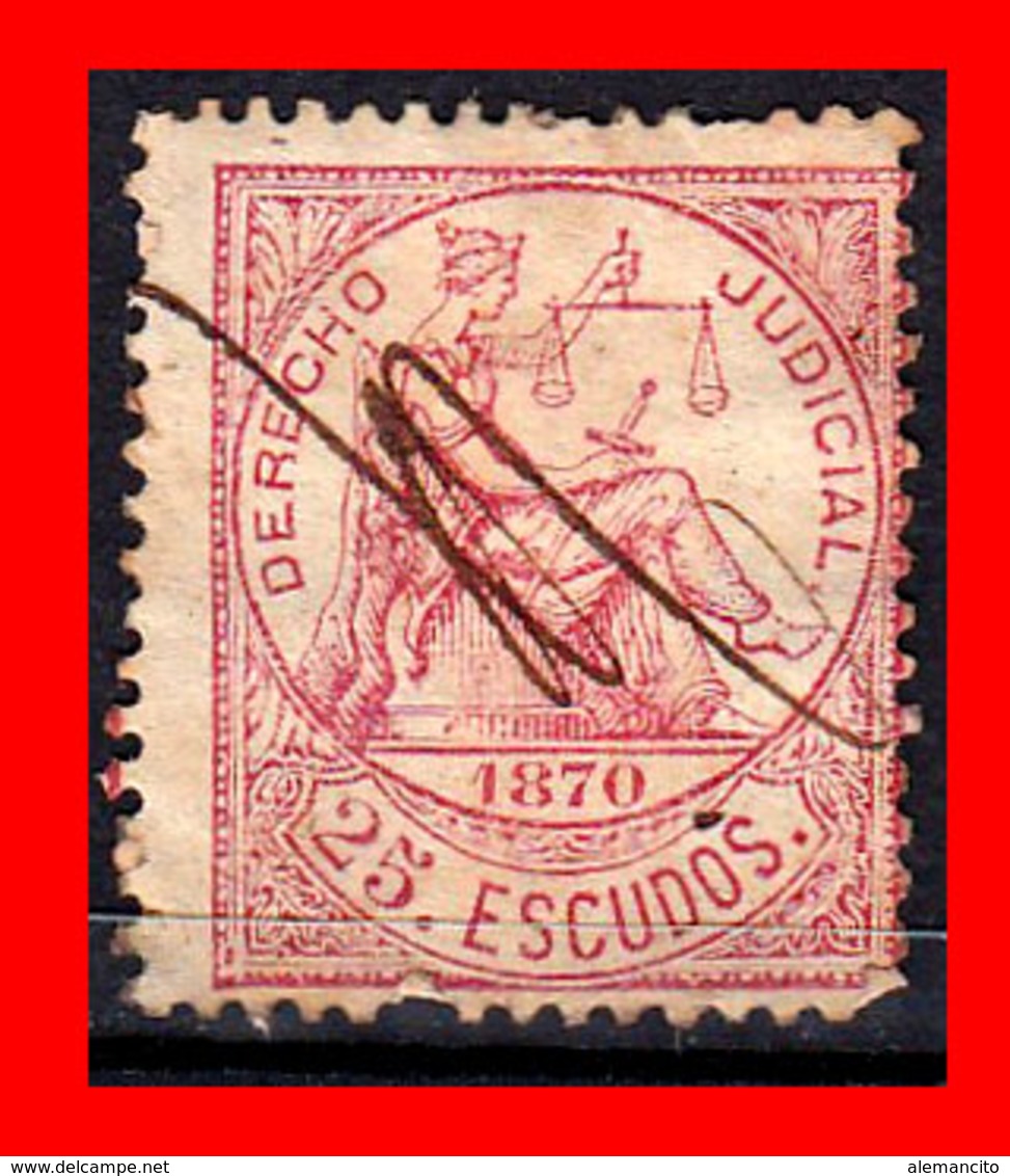 ESPAÑA  AÑO 1870 --  ALEGORIA DE LA JUSTICIA DERECHO JUDICIAL - Used Stamps