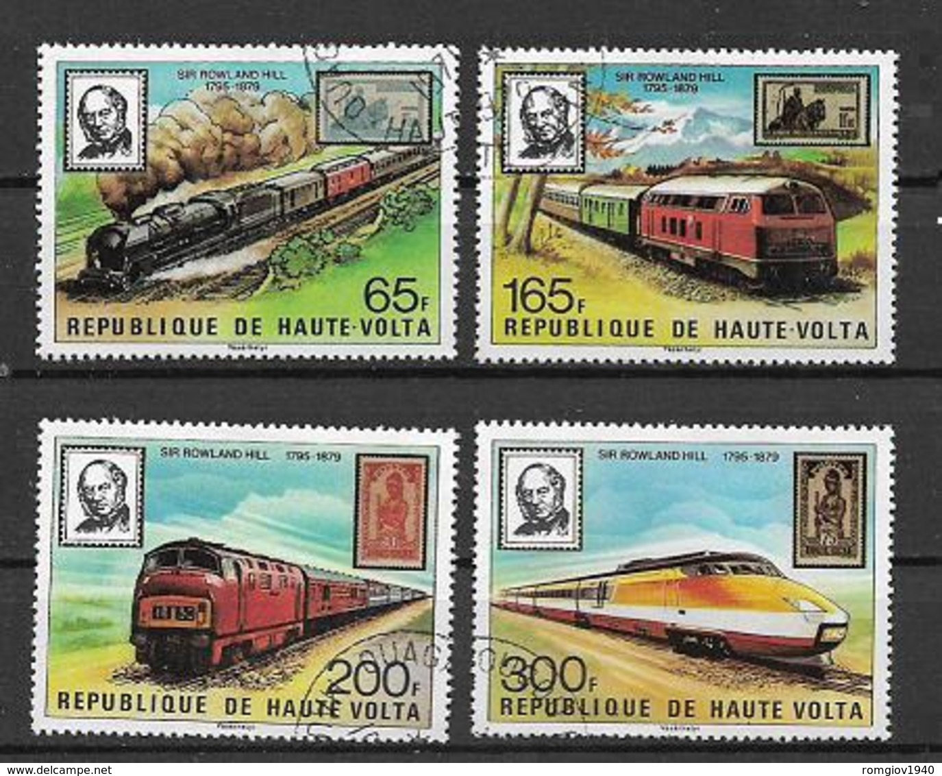 REPUBBLICA DELL'ALTO VOLTA 1979  SIR ROWLAND HILL YVERT. 484-487 USATA VF - Alto Volta (1958-1984)