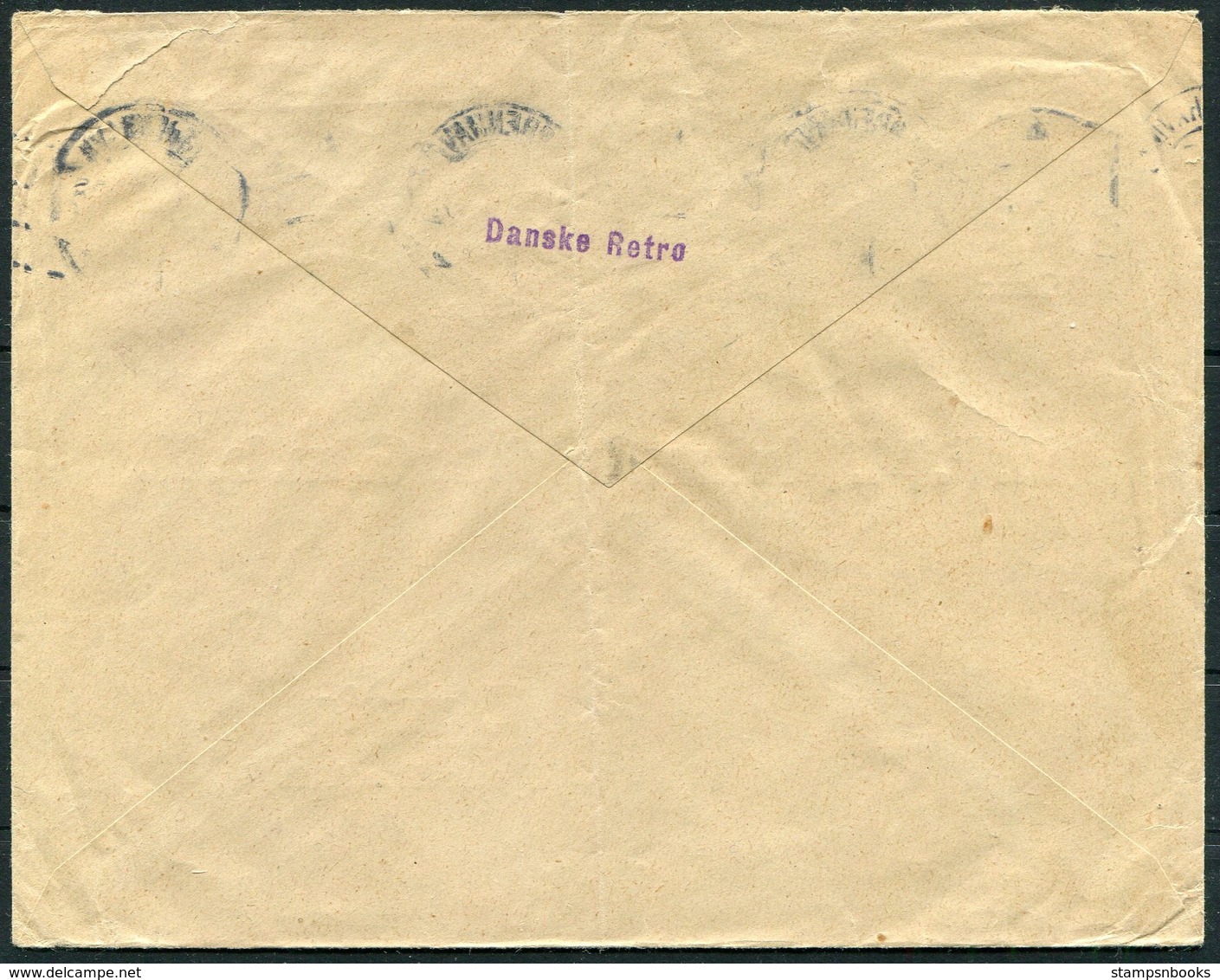 1922 Denmark 40 Ore Reunion Copenhagen Danske Retro Cover - Danzig - Lettres & Documents