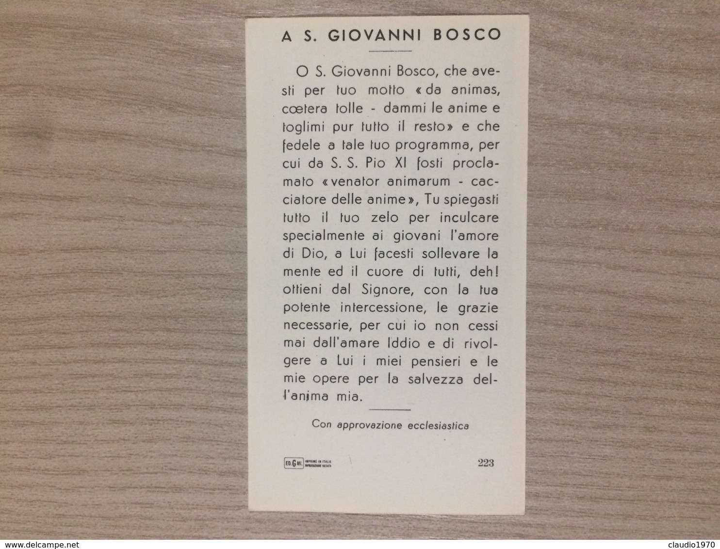 Santino S. Giovanni Bosco - Images Religieuses