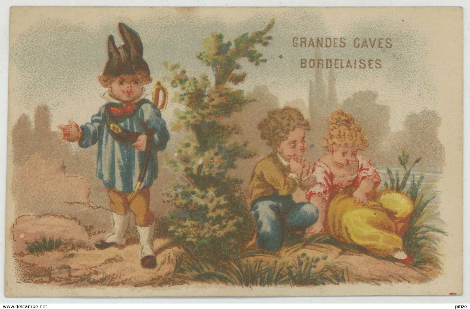 Chromo Grandes Caves Bordelaises 17 Rue Monge à Paris . Vin . Scène Galante Surprise . Tarifs Au Dos . Imp. Van Geleyn . - Autres & Non Classés