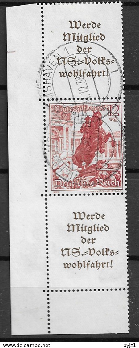 1938 USED Germany, Winterhilfswerk, S256 - Zusammendrucke