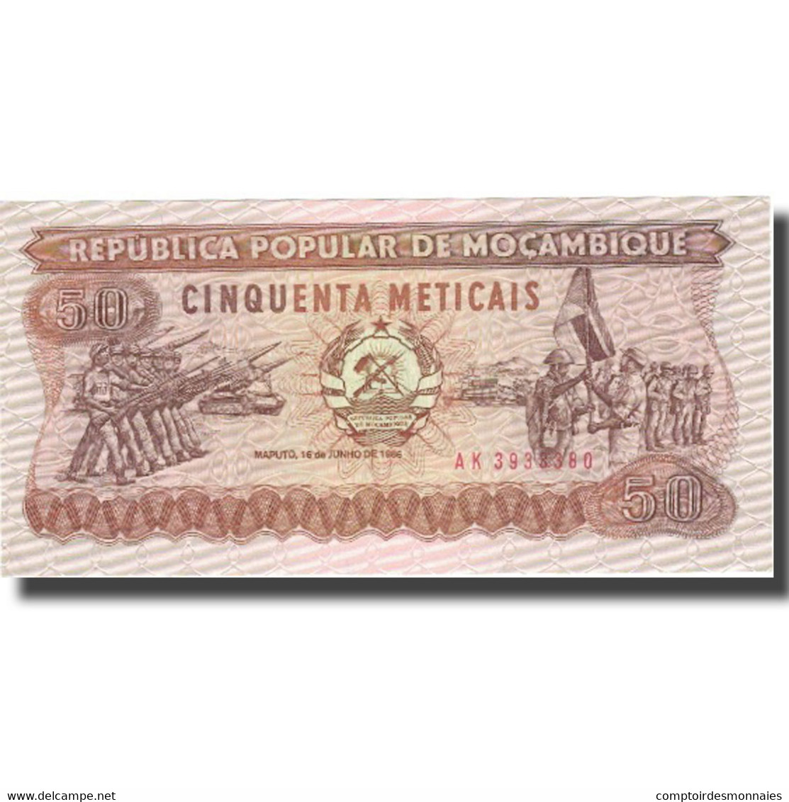 Billet, Mozambique, 50 Meticais, 1986, 1986-06-16, KM:129b, SPL - Mozambique