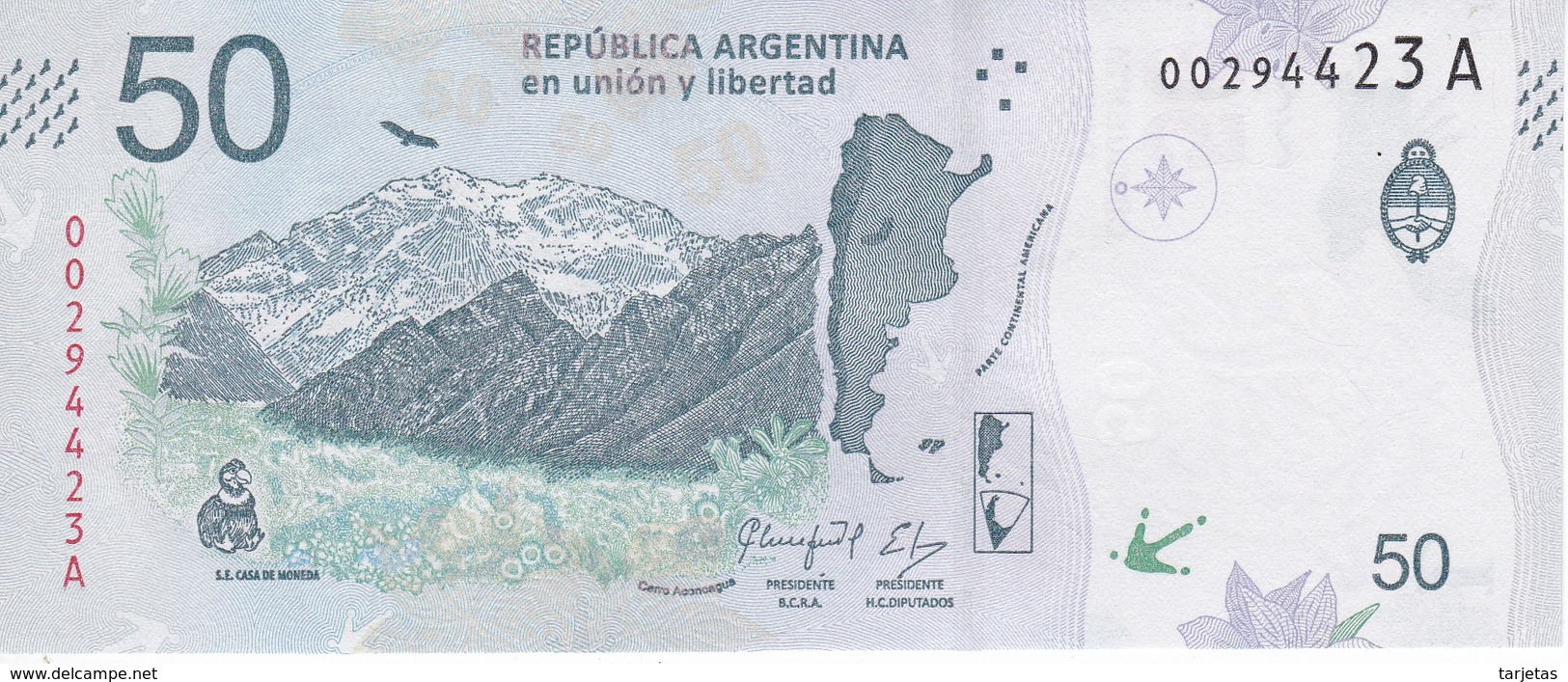 BILLETE DE ARGENTINA DE 50 PESOS DE UN CONDOR SIN CIRCULAR - UNCIRCULATED (BANKNOTE) - Argentina