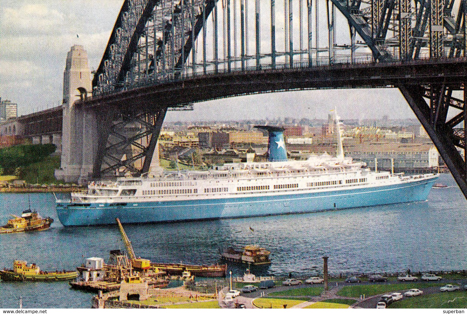 PAQUEBOT : M. S. " ANGELINA LAURO " / LAURO LINES At SYDNEY / AUSTRALIA - ANNÉE / YEAR ~ 1965 - '969 (aa842) - Dampfer