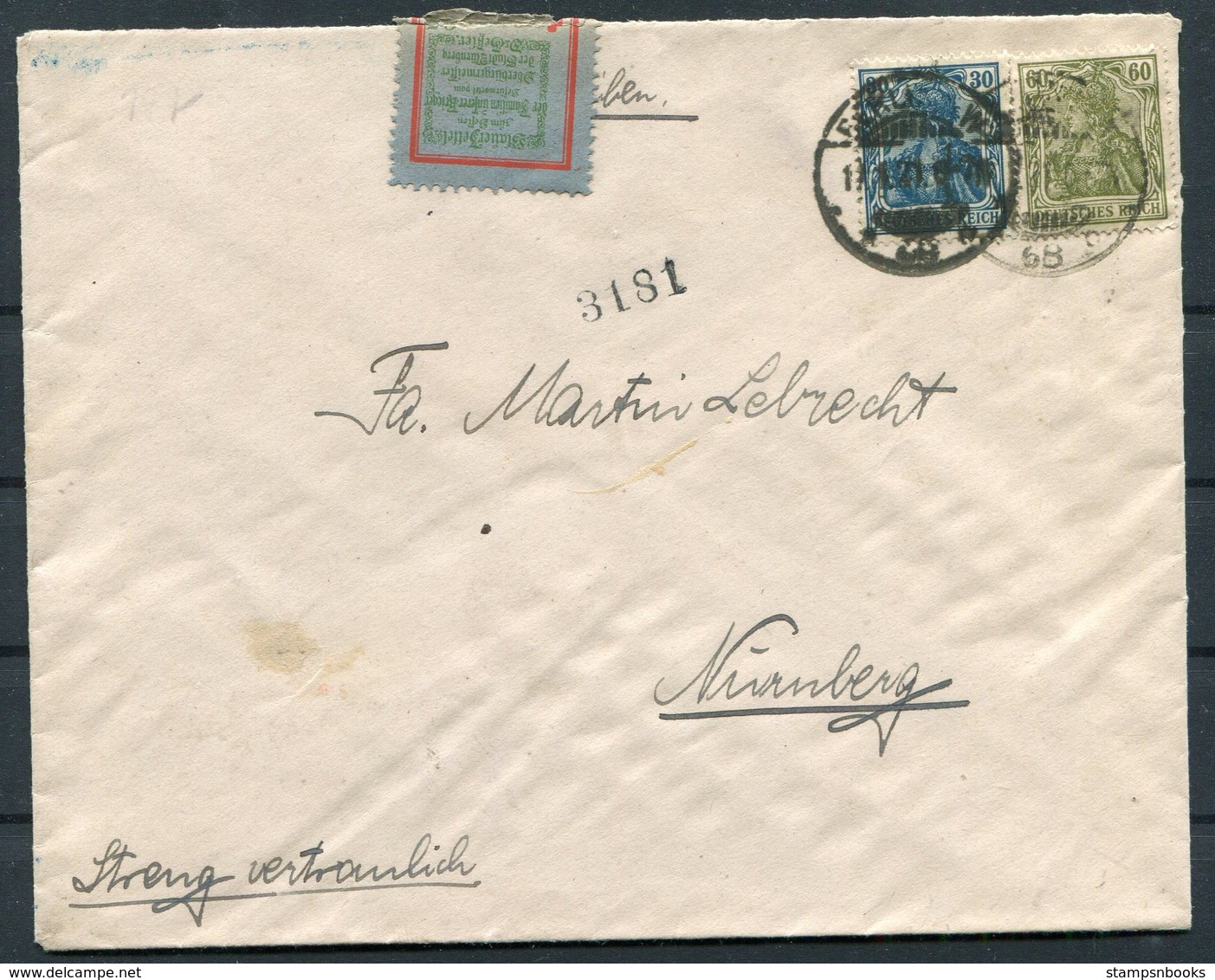 1921 Germany Berlin Red Cross, Roten Kruzen Brief - Nuernberg - Covers & Documents