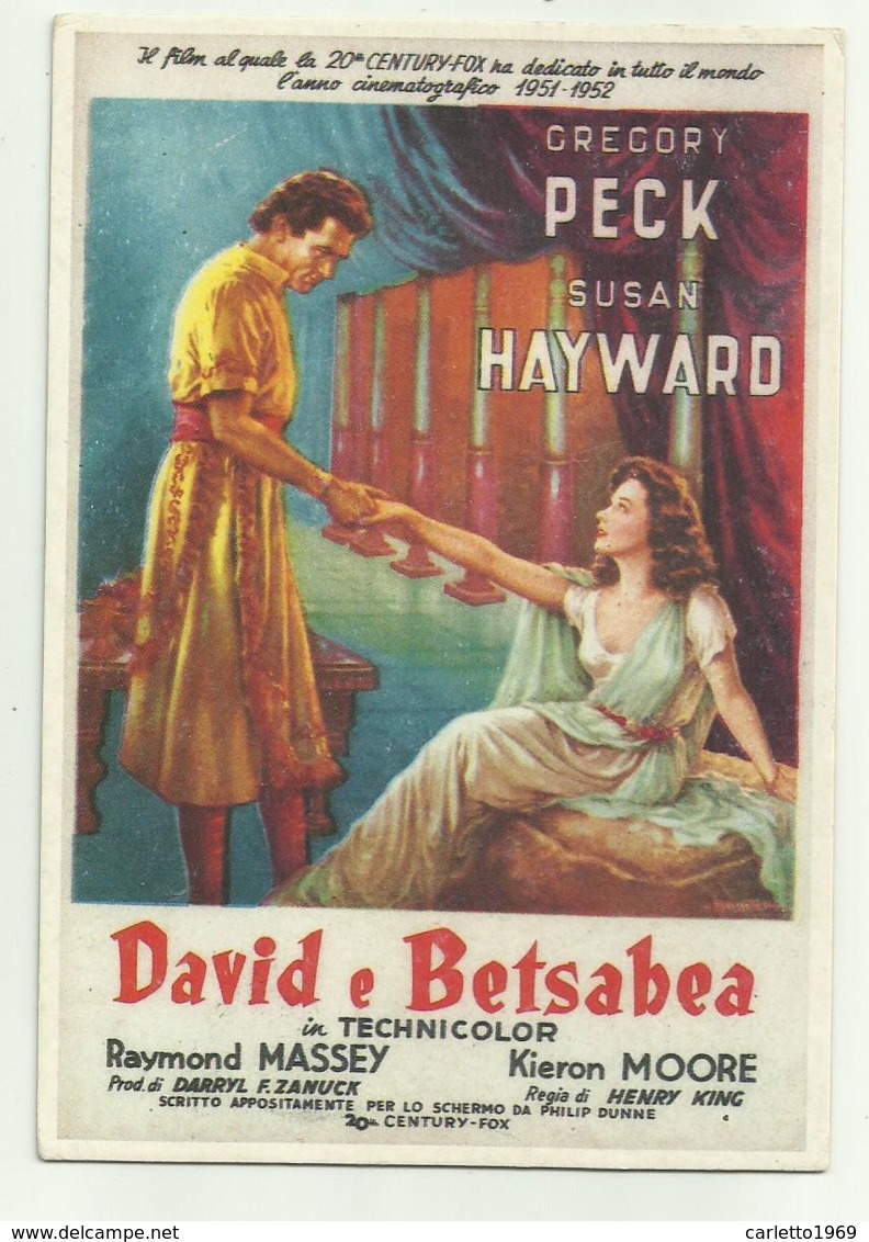 CARTOLINA FILM DAVID E BETSABEA CON G.PECK E SUSAN HAYWARD - NV  FG - Autres & Non Classés