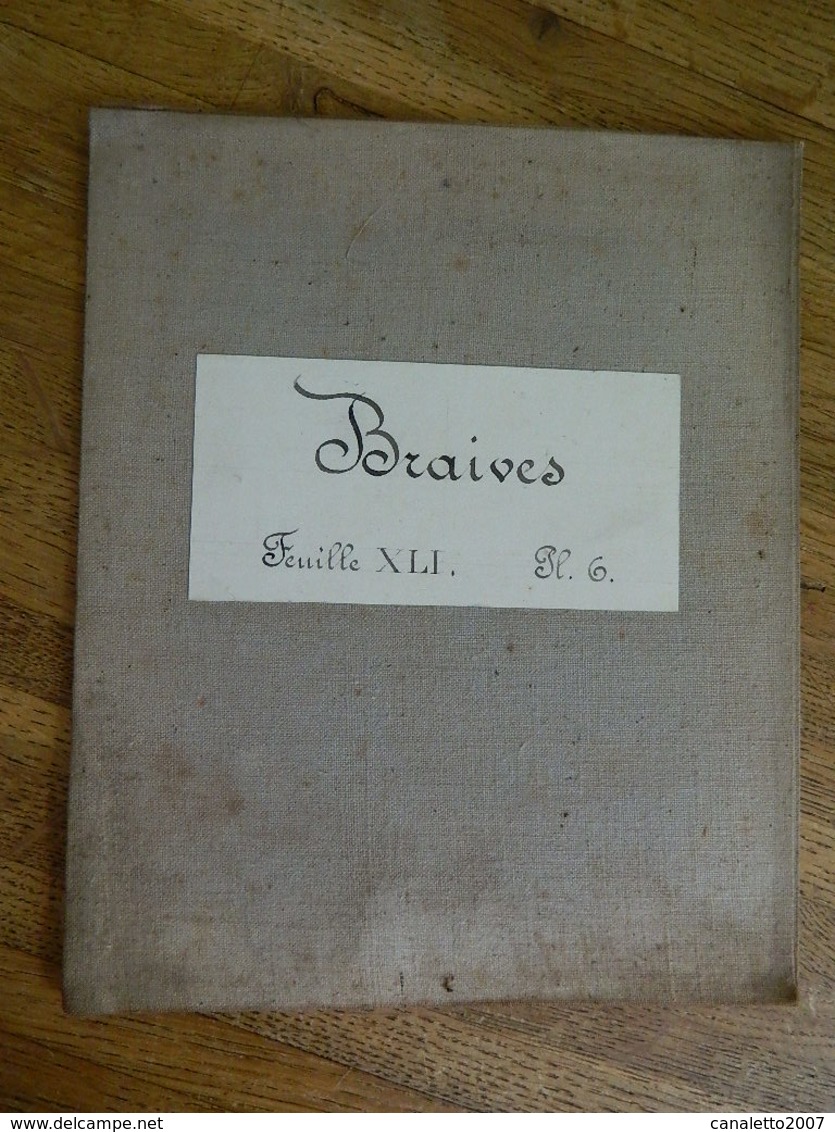 BRAIVES+MILITARIA:TRES RARE CARTE MILITAIRE DE BRAIVES  ET ENVIRONS-1860-1870 - Documents