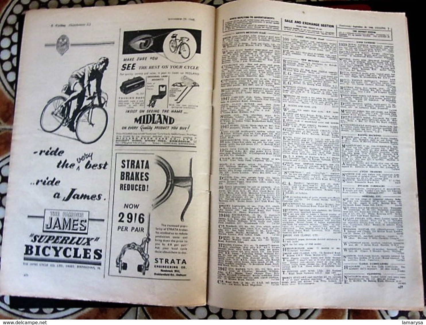 SEP 1948 CYCLING THE CYCLIST'S WEEKLY-NEWSPAPER-ADVERTISSING-PHOTOS DIVERS-PUBLICITÉ EPOQUE-DUNLOP-REVUE CYCLISME-CYCLES