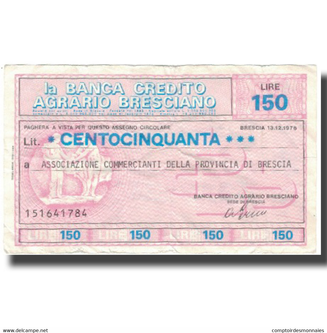 Billet, Italie, 150 Lire, Valeur Faciale, 1976, 1976-12-13, TB+ - Autres & Non Classés