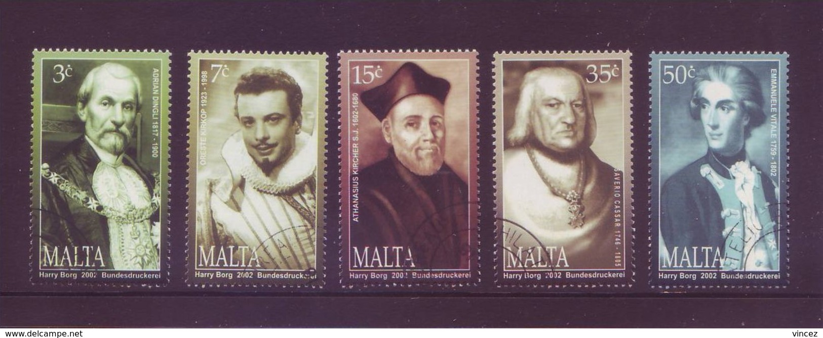 Malta 2002 - Personaggi, 5v Usati Con Annullo Rotondo - Malta