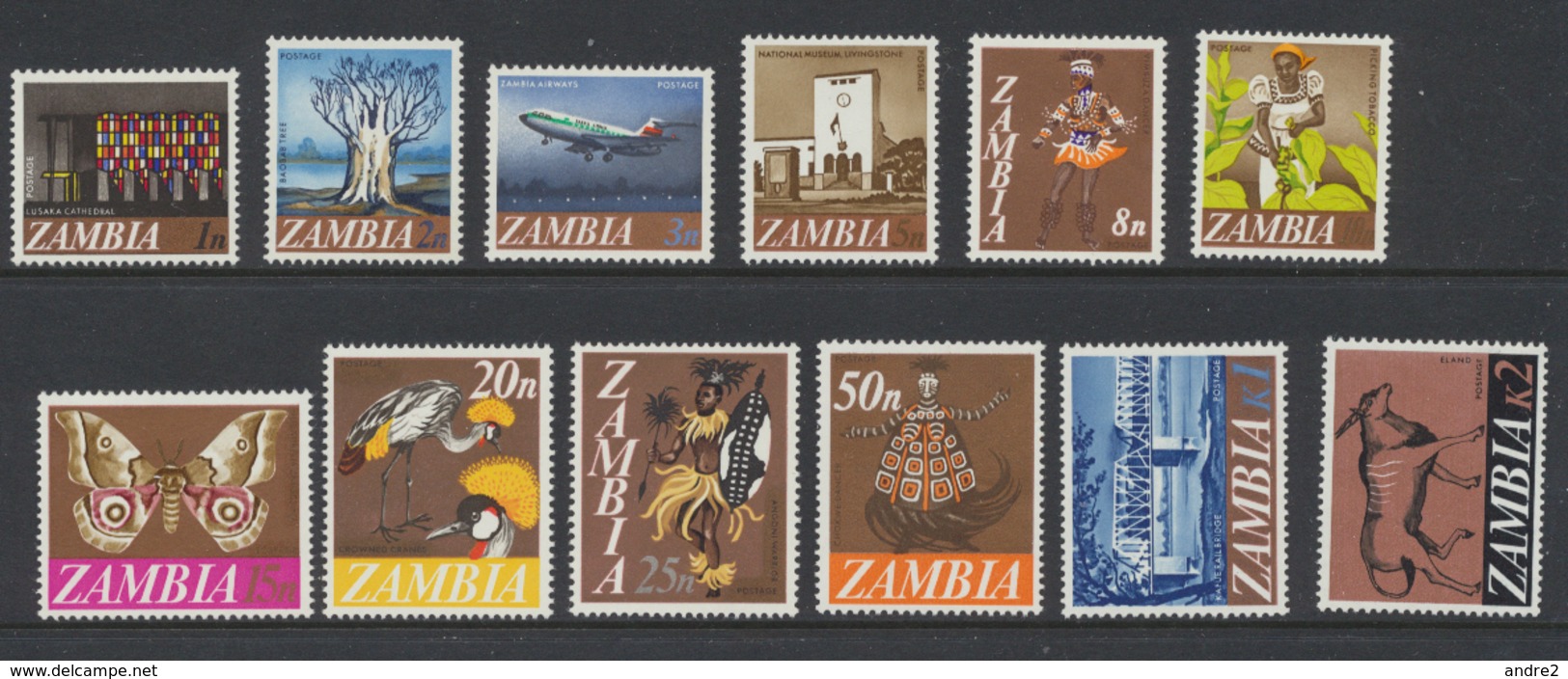 Zambia - Zambie 1968 Série Courante  * MVLH (1n Au 10n) ***MNH (15n Au K2) - Zambie (1965-...)