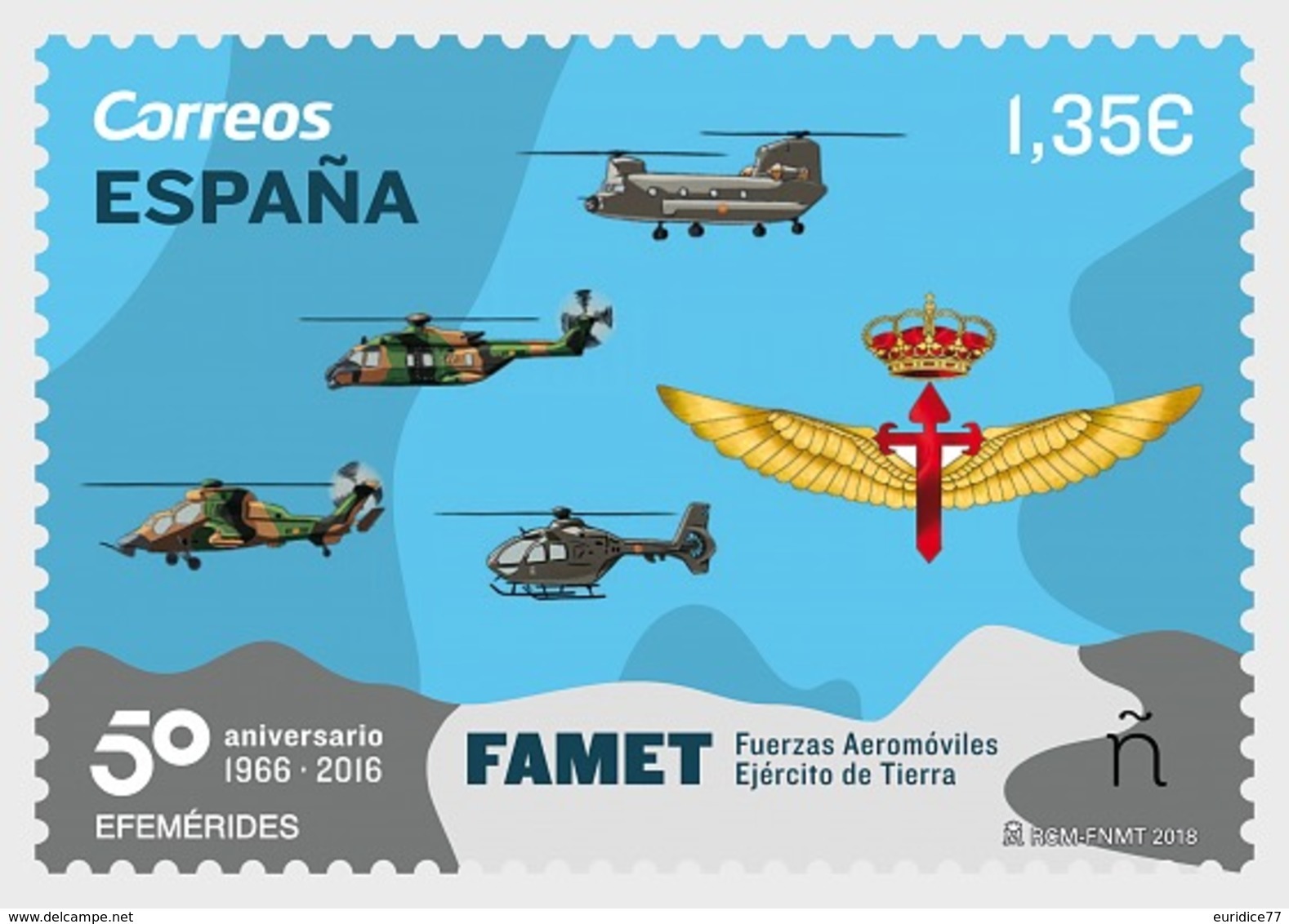 Spain 2018 - 50th Anniversary Army Aeromobile Forces Mnh - Nuevos
