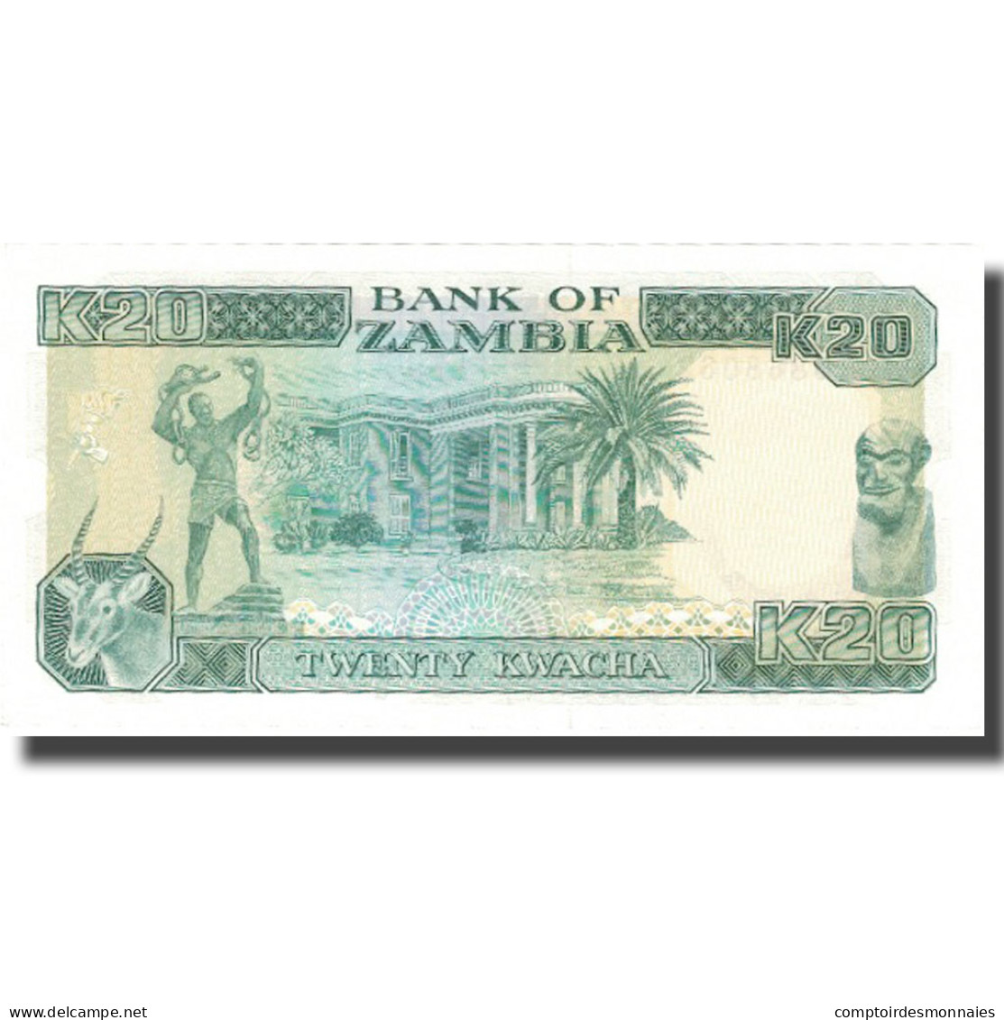 Billet, Zambie, 20 Kwacha, Undated (1989-91), KM:32b, SPL+ - Zambie