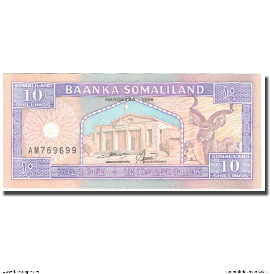 Billet, Somaliland, 10 Shillings = 10 Shilin, 1996, 1996, KM:2a, NEUF - Somalie