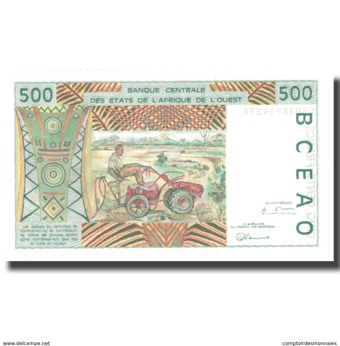 Billet, West African States, 500 Francs, Undated (1997- ), KM:910Sc, NEUF - États D'Afrique De L'Ouest