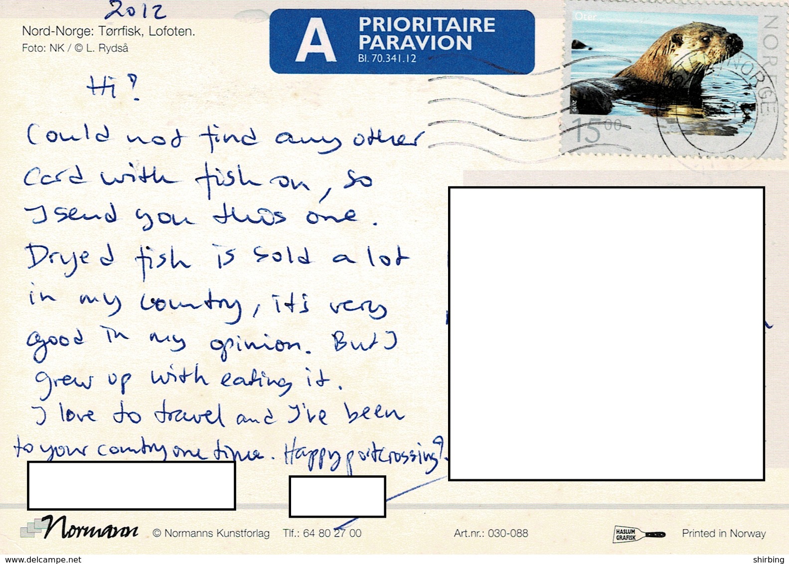 24H : Norway Seal Stamp Used On Dried Fish Postcard - Covers & Documents