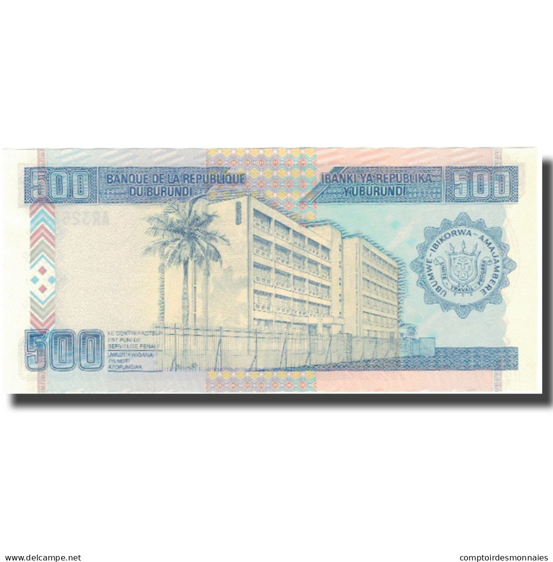 Billet, Burundi, 500 Francs, 2003, 2003-07-01, KM:38c, NEUF - Burundi