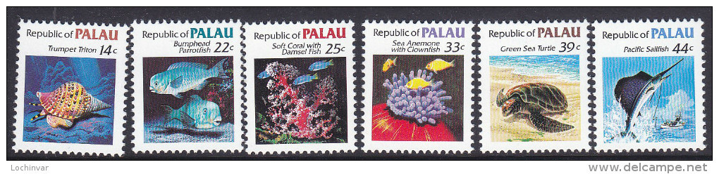 PALAU, 1983 SEALIFE DEFINS 6 MNH - Palau