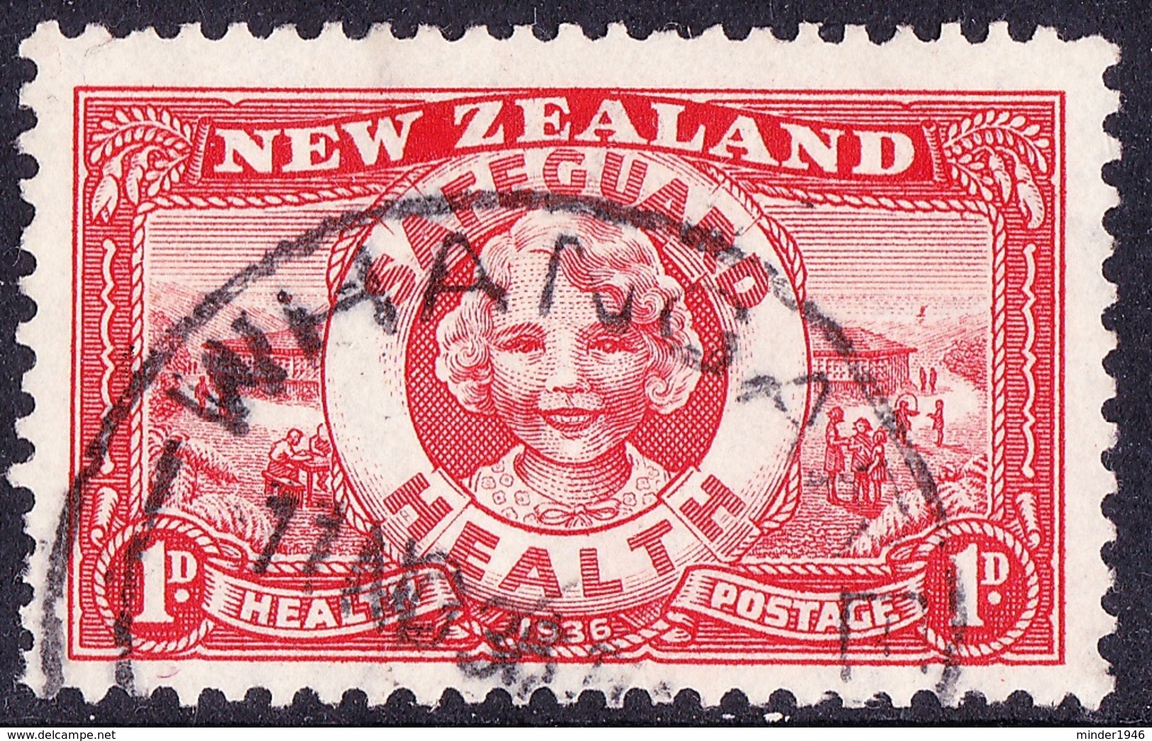 NEW ZEALAND 1936 1d + 1d Scarlet Health Camp SG598 Used - Used Stamps