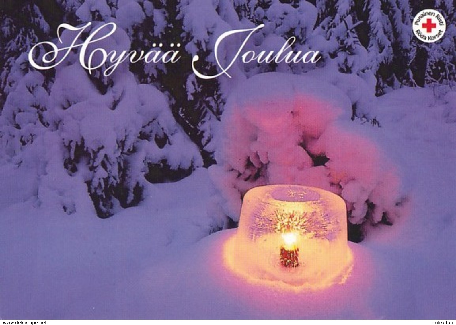 Winter Scene - Landscape - Candle Ice Lantern - Red Cross - Suomi Finland - Itella Post Oy - Postage Payed - Postal Stationery