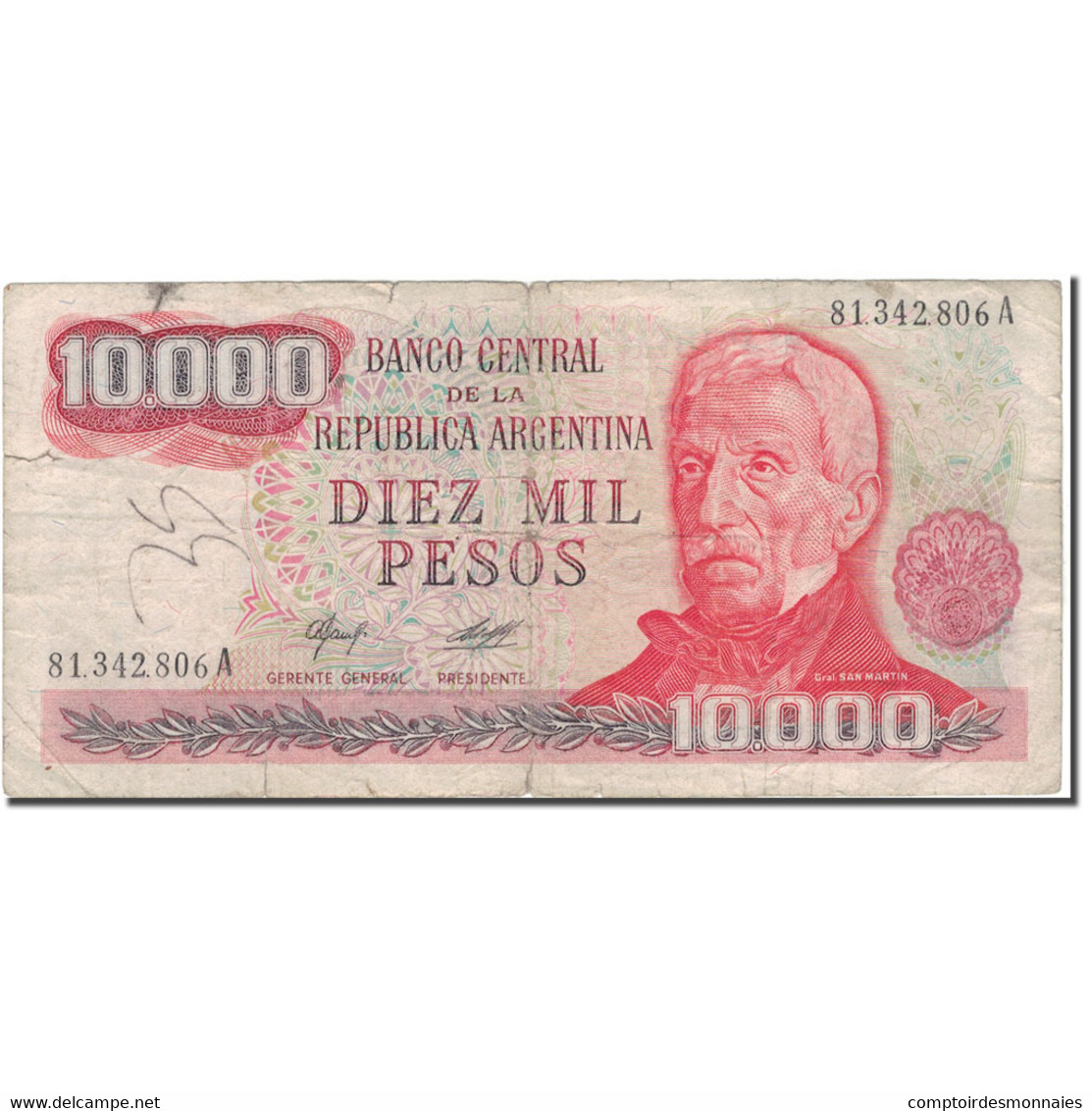 Billet, Argentine, 10,000 Pesos, KM:306a, B - Argentine