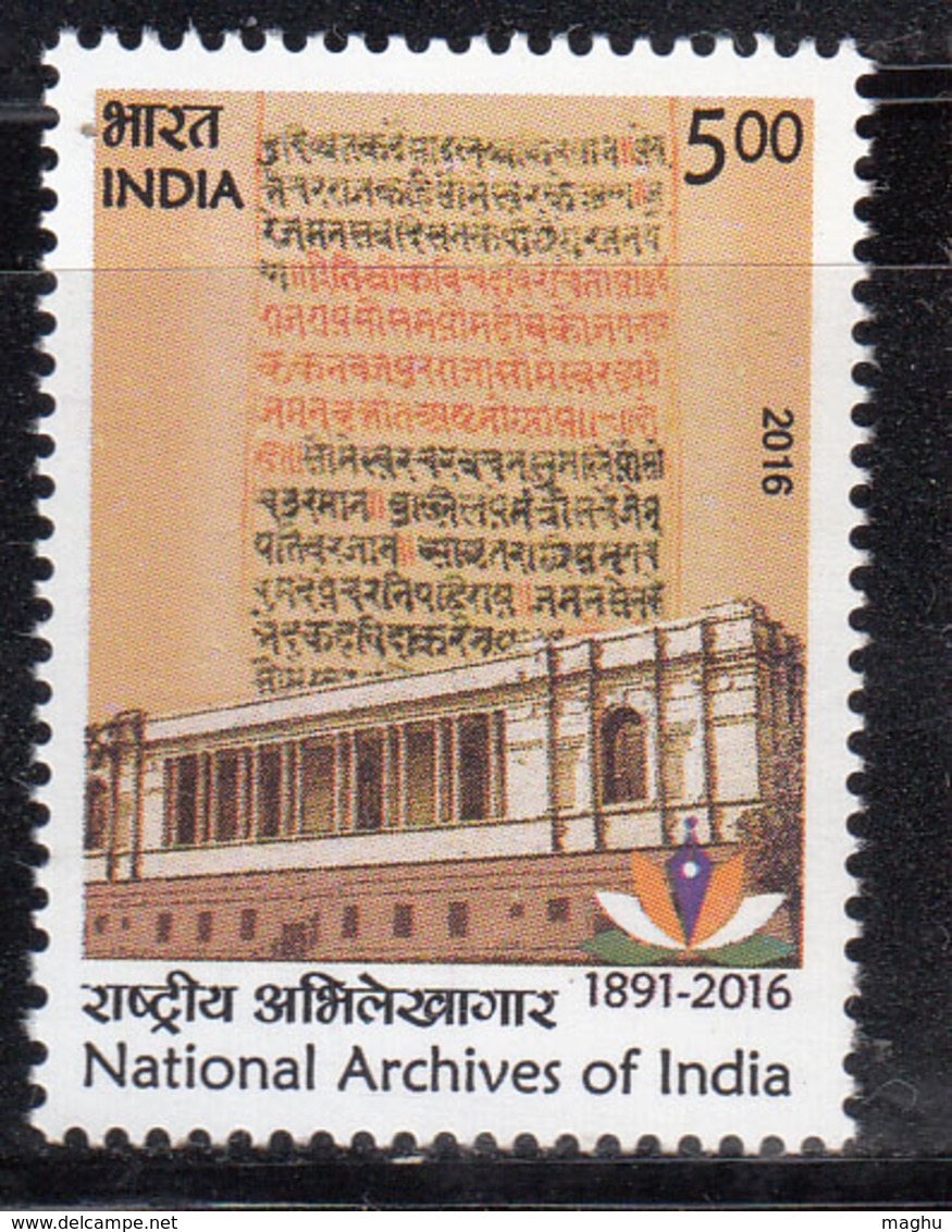 India MNH 2016, National Archives, History, Language, Manuscript - Neufs