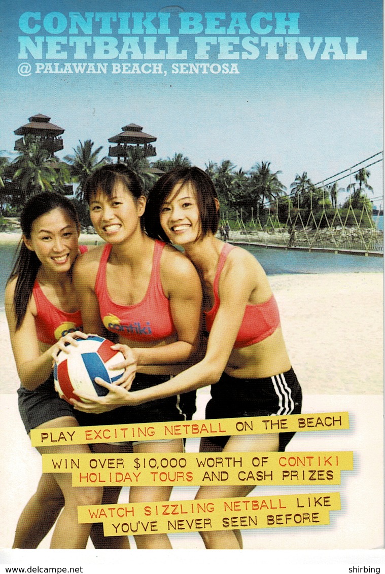 24F : Women Beach Netball Advertisement Postcard - Autres & Non Classés