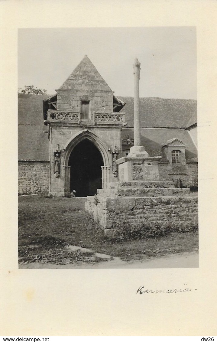 Plouha - Kermaria-en-Isquit - Entrée Du Porche Et Croix De Pierre - Carte-photo 1933 - Plouha