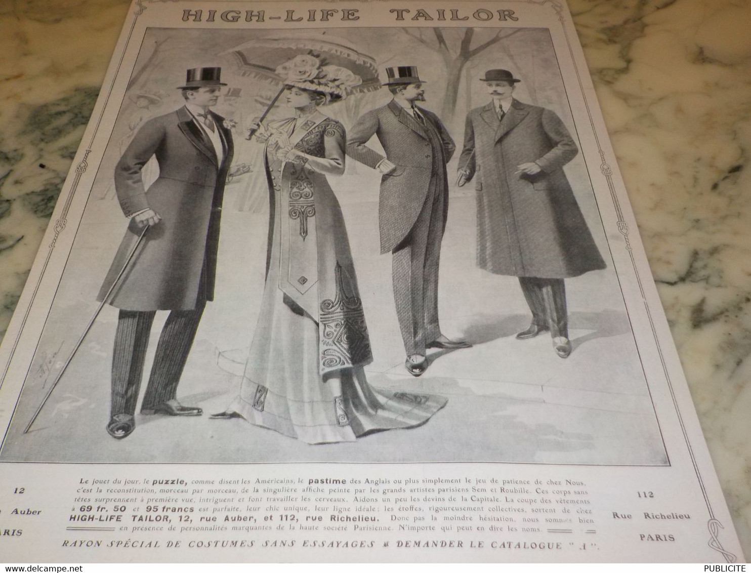 ANCIENNE PUBLICITE MAGASIN HIGH LIFE TAILOR    1910 - Other & Unclassified