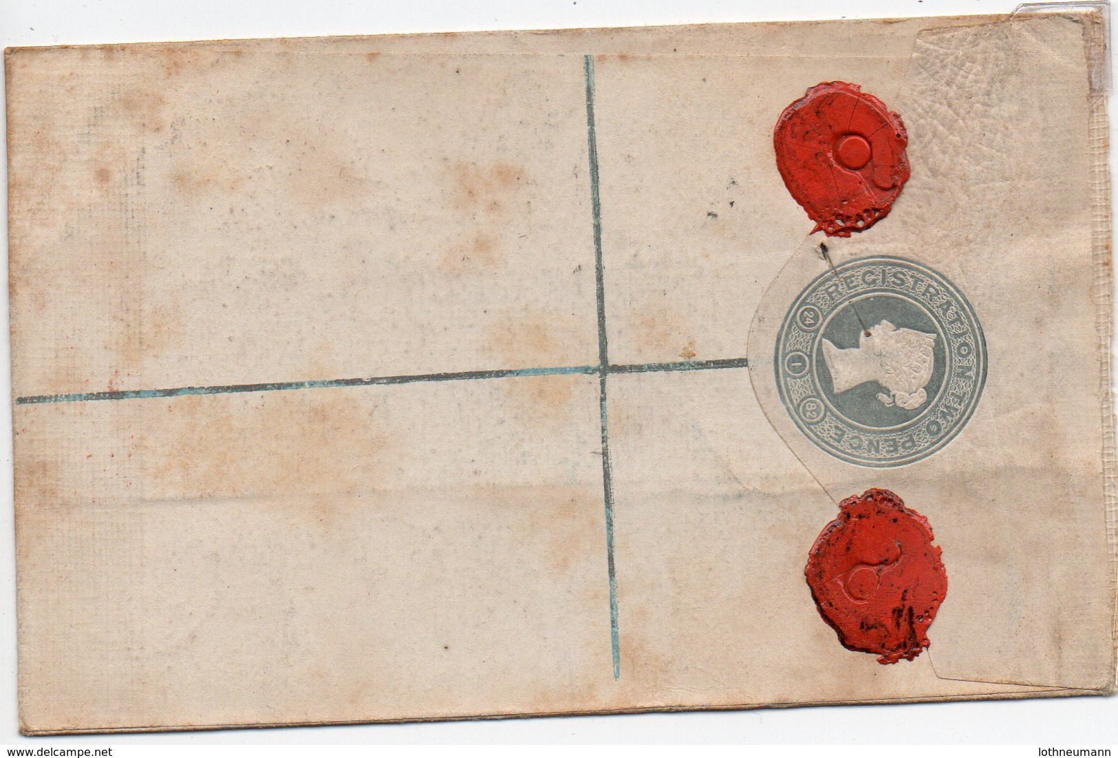 1881: 2 1/2 D QV Blue Pl. 23 On Station. R-cover, Used In 1882; S.G. Spec. J25  / Michel No. 59 Pl. 23 - Briefe U. Dokumente