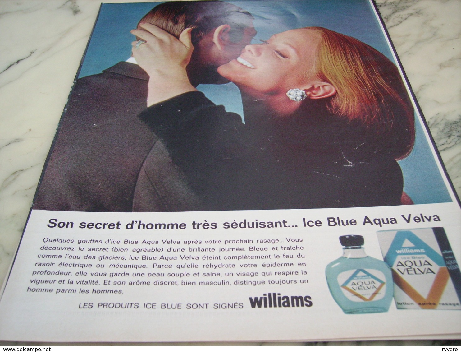 ANCIENNE  PUBLICITE SON SECRET D HOMME  APRES RASAGE AQUA VELVA 1964 - Autres & Non Classés