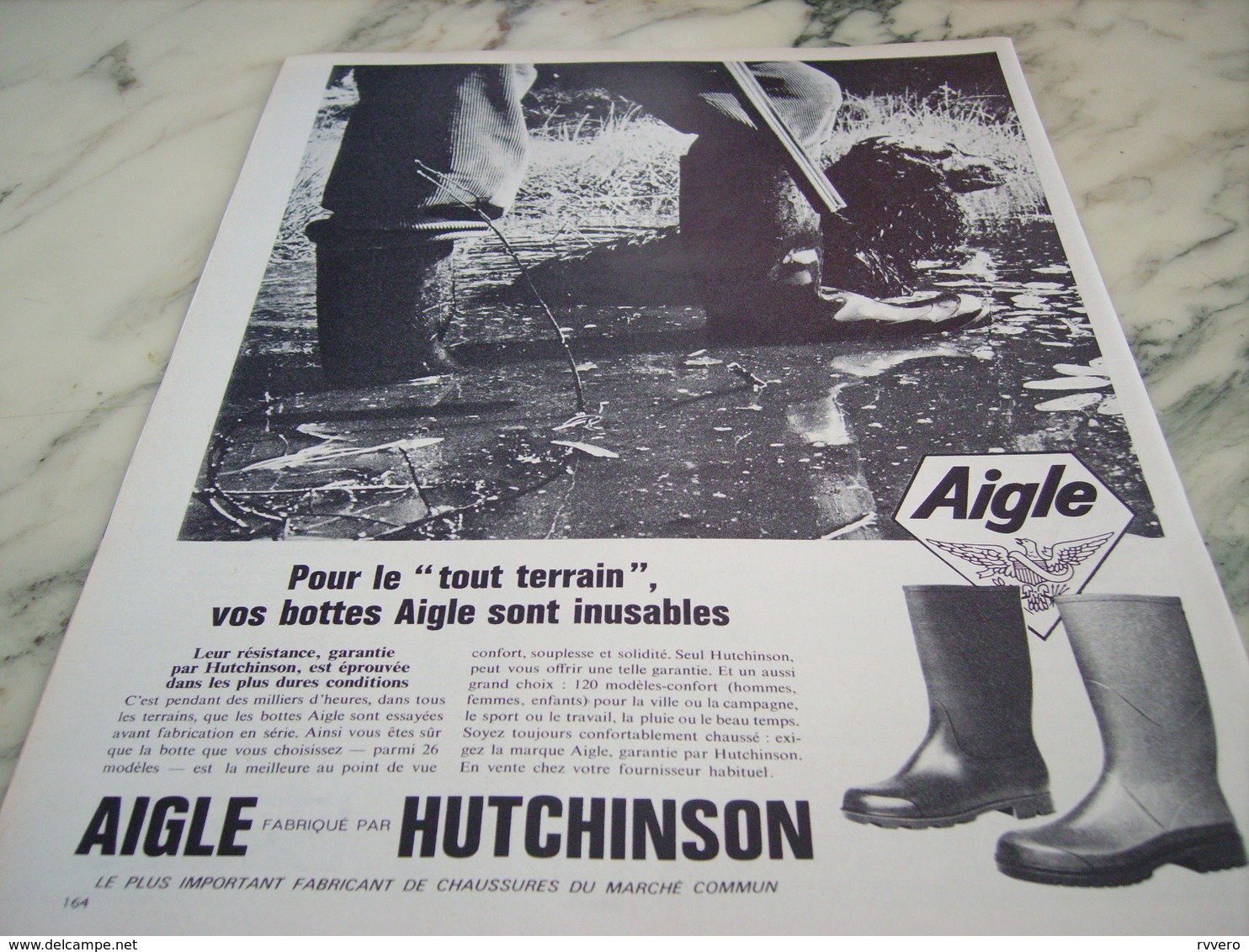 ANCIENNE PUBLICITE VOS BOTTES PAR HUTCHINSON AIGLE   1964 - Autres & Non Classés