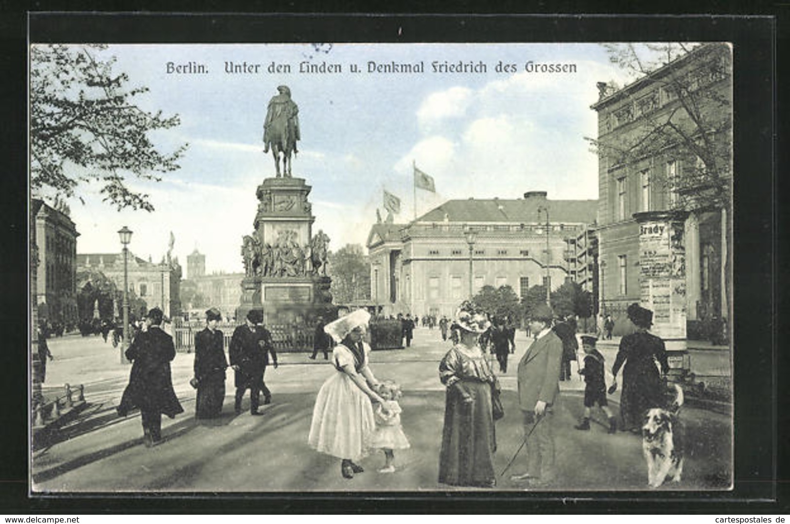 AK Berlin, Unter Den Linden, Denkmal Friedrich Des Grossen, Central-Hotel Berlin - Mitte